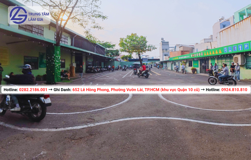 đăng ký học thi bằng lái xe máy hạng A tại trung tâm Lâm Gia với học phí 1.895.000đ