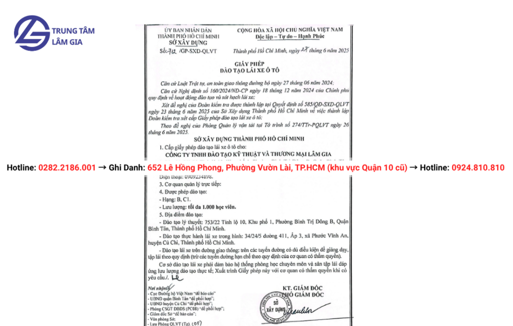 đăng ký học thi bằng lái xe máy hạng A tại trung tâm Lâm Gia với học phí 1.895.000đ
