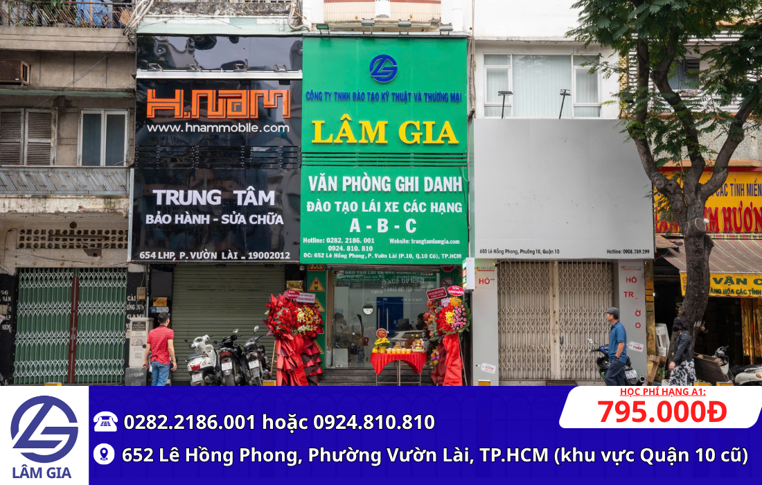 đăng ký học thi bằng lái xe máy hạng A1 tại trung tâm Lâm Gia với học phí 795.000đ
