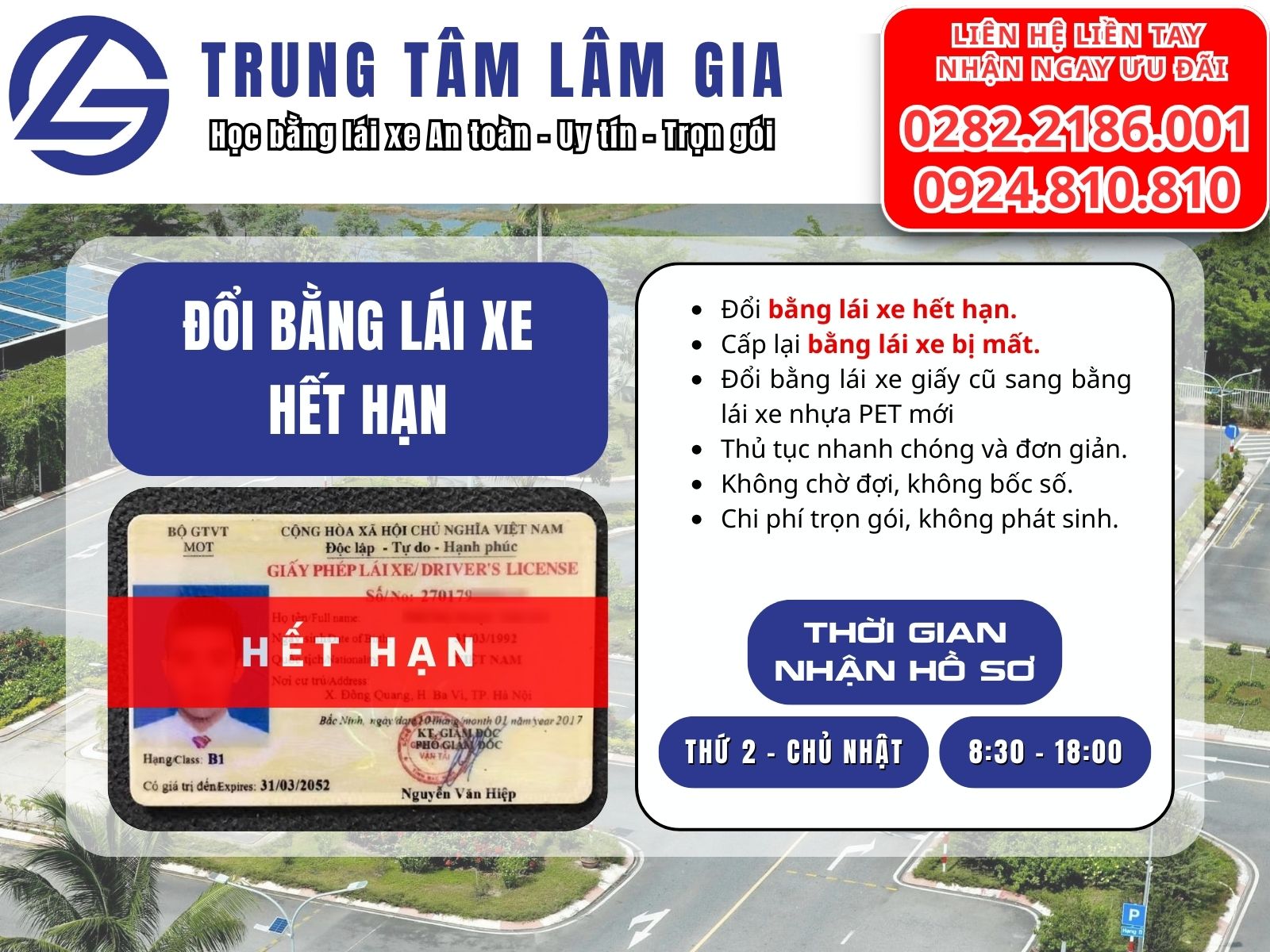 Đổi bằng lái xe hết hạn tại Lâm Gia