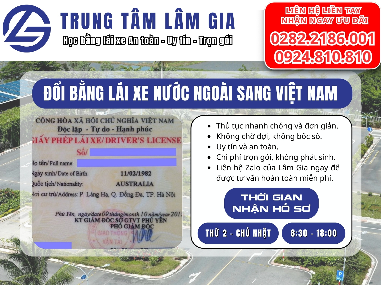 Đổi bằng lái xe nước ngoài sang việt nam tại Lâm Gia
