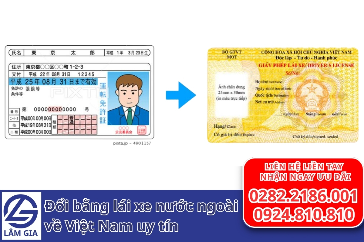 trung tâm lâm gia chuyên cung cấp dịch vụ đổi bằng lái xe nước ngoài sang Việt Nam