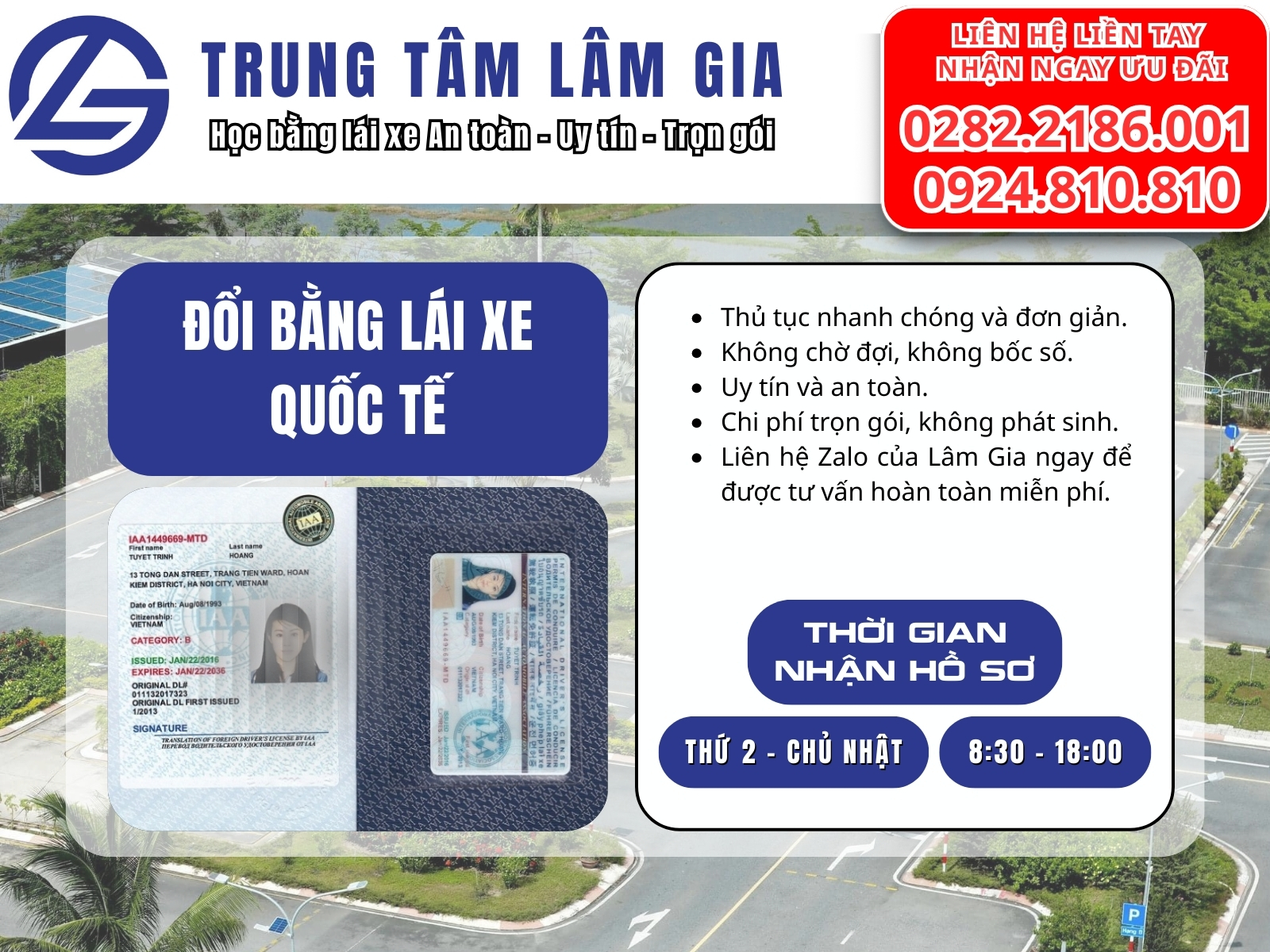 Đổi bằng lái xe quốc tế tại Lâm Gia