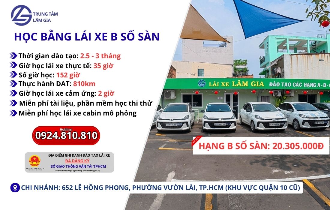 học bằng lái xe b2 số sàn - học phí 20.305.000đ - trung tâm lâm gia 