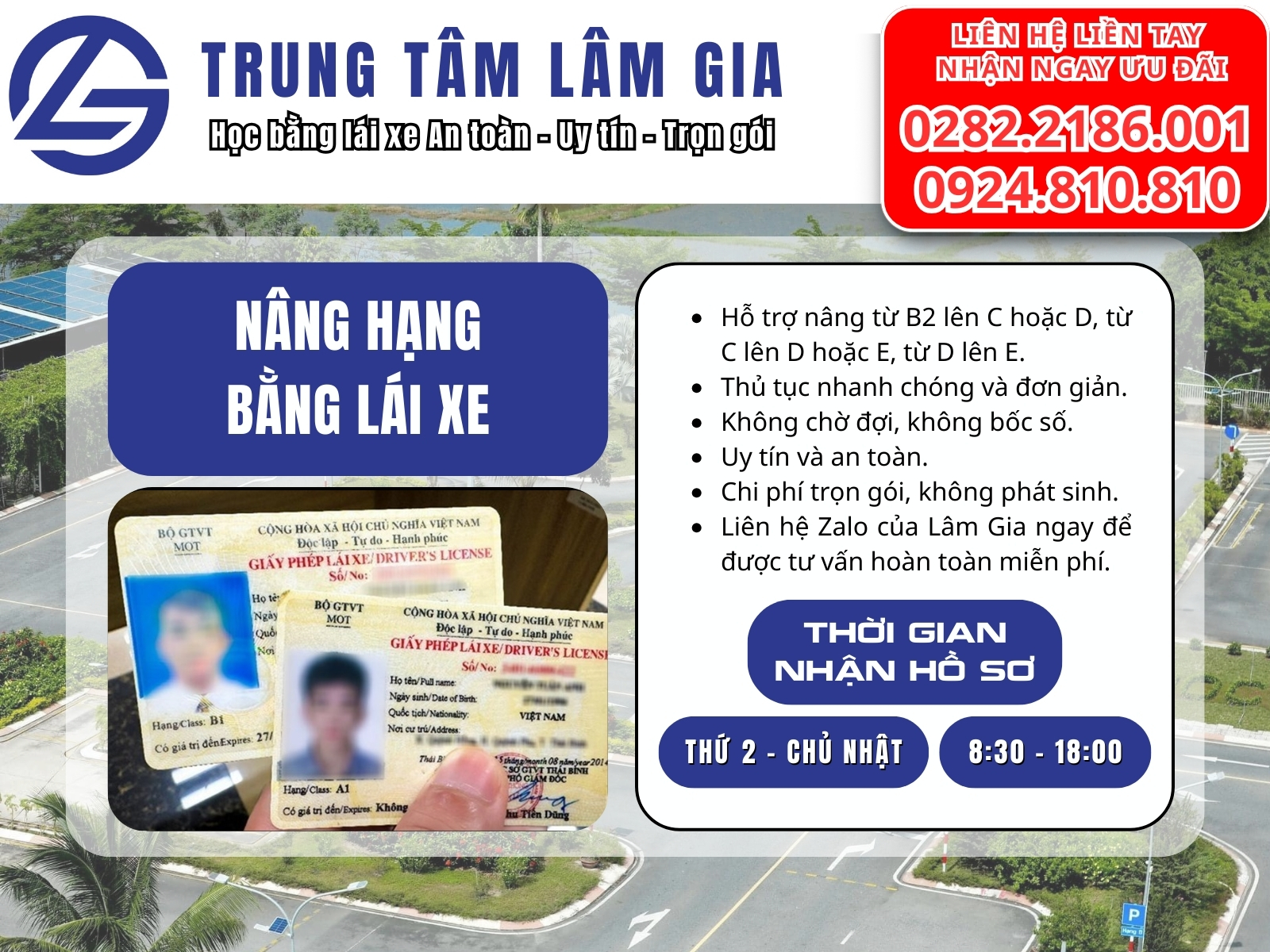 Nâng hạng bằng lái xe tại Lâm Gia