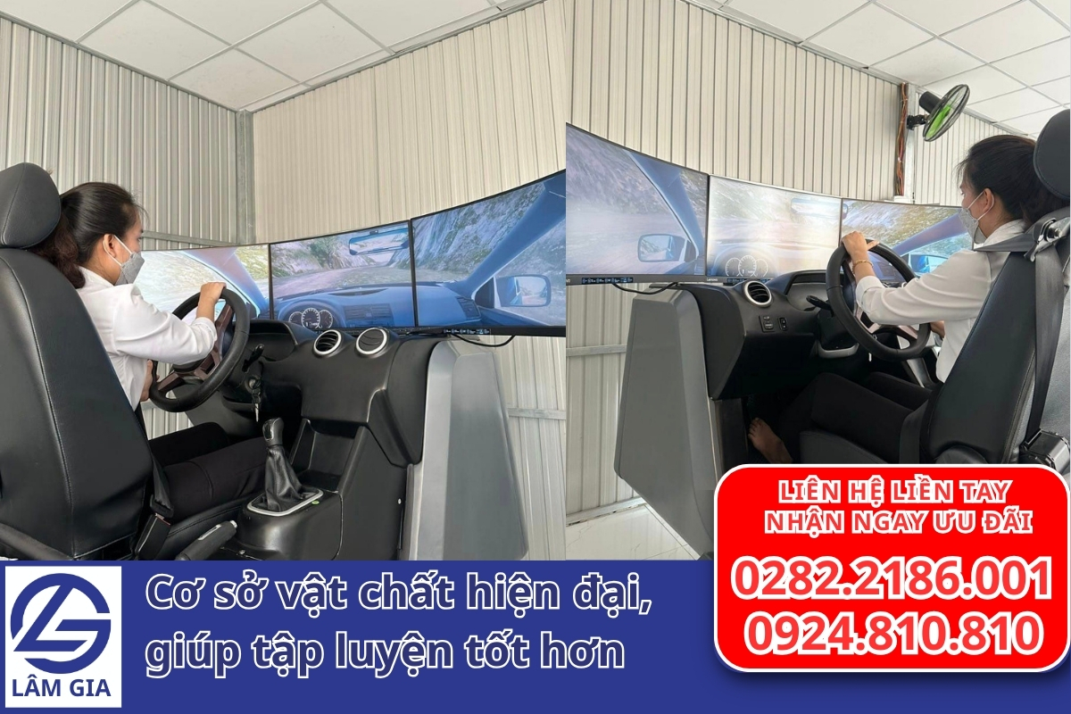 Tại sân tập lái xe Trung tâm Lâm Gia, học viên được luyện tập ngay tại sân sát hạch thuộc sở hữu của trung tâm, xe tập đời mới, phòng học lý thuyết chuẩn GTVT, giúp rút ngắn thời gian học và tăng mạnh tỷ lệ đậu.
