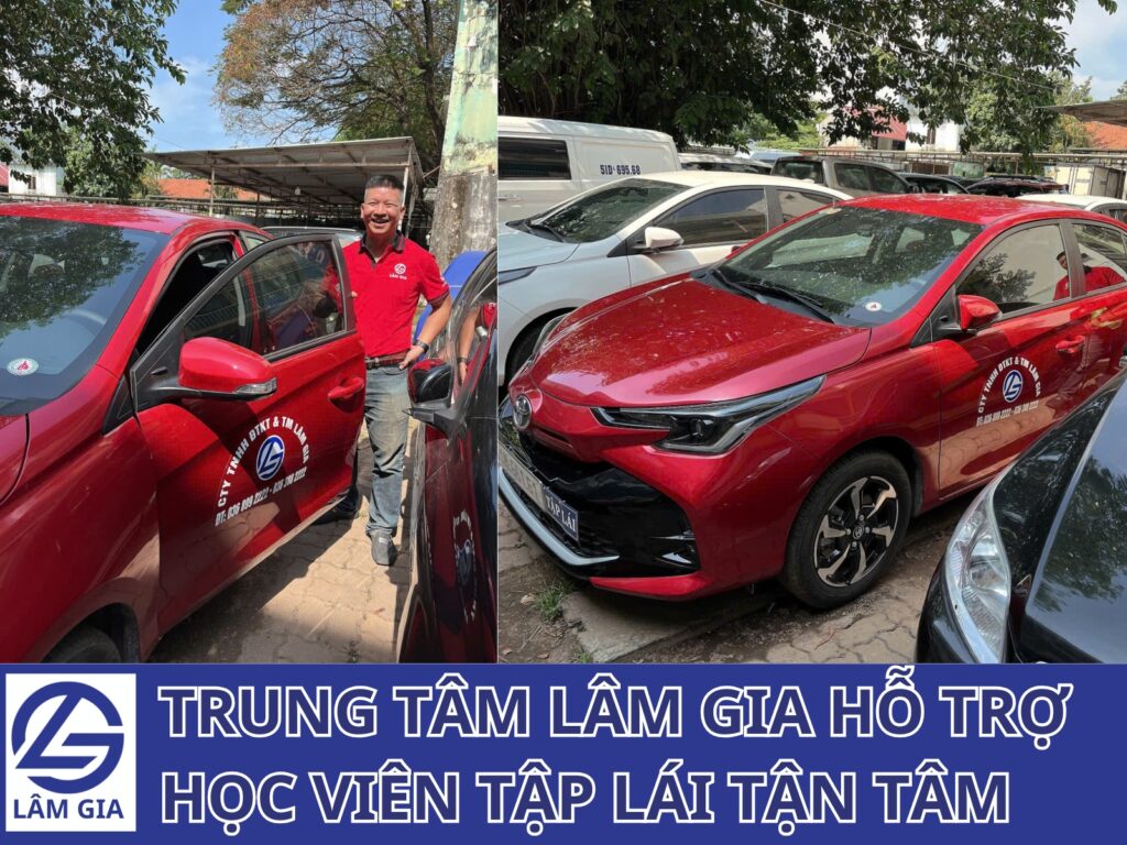 Thuê xe tập lái số sàn tại Trung tâm Lâm Gia cho học viên ôn thi thực hành