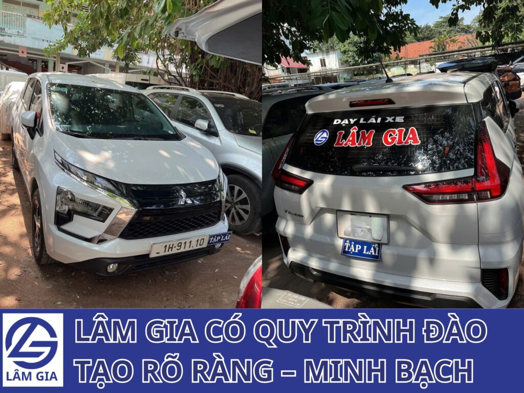Học viên bổ túc tay lái với xe tập lái đời mới tại Lâm Gia