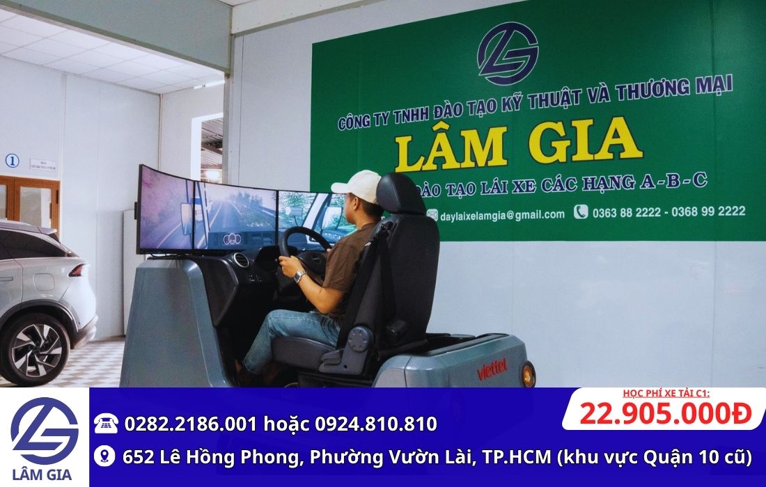 học bằng lái xe tải c1 tại trung tâm Lâm Gia với học phí 22.905.000đ