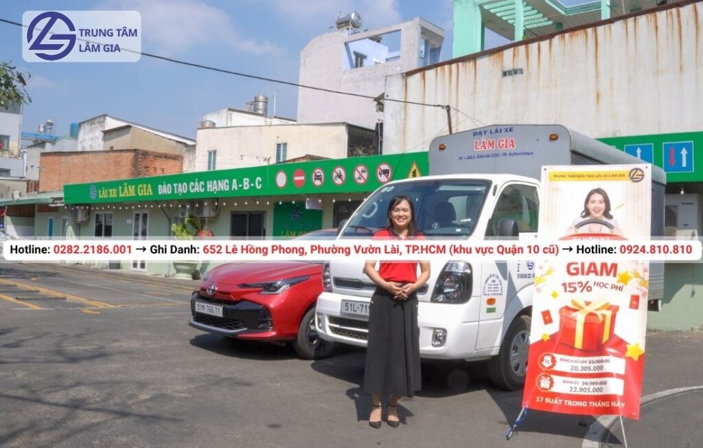 học bằng lái xe tải c1 tại trung tâm Lâm Gia với học phí 22.905.000đ