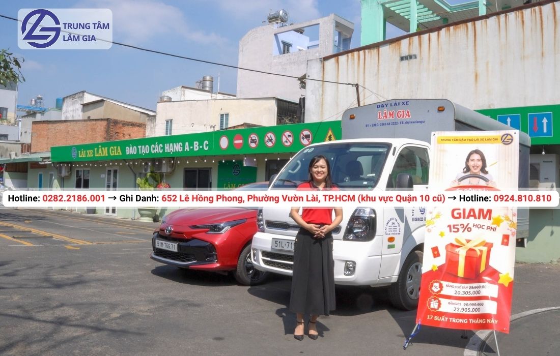học bằng lái xe tải c1 tại trung tâm Lâm Gia với học phí 22.905.000đ
