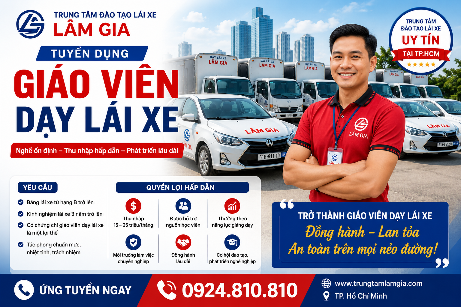 Tuyển giáo viên dạy lái xe ô tô