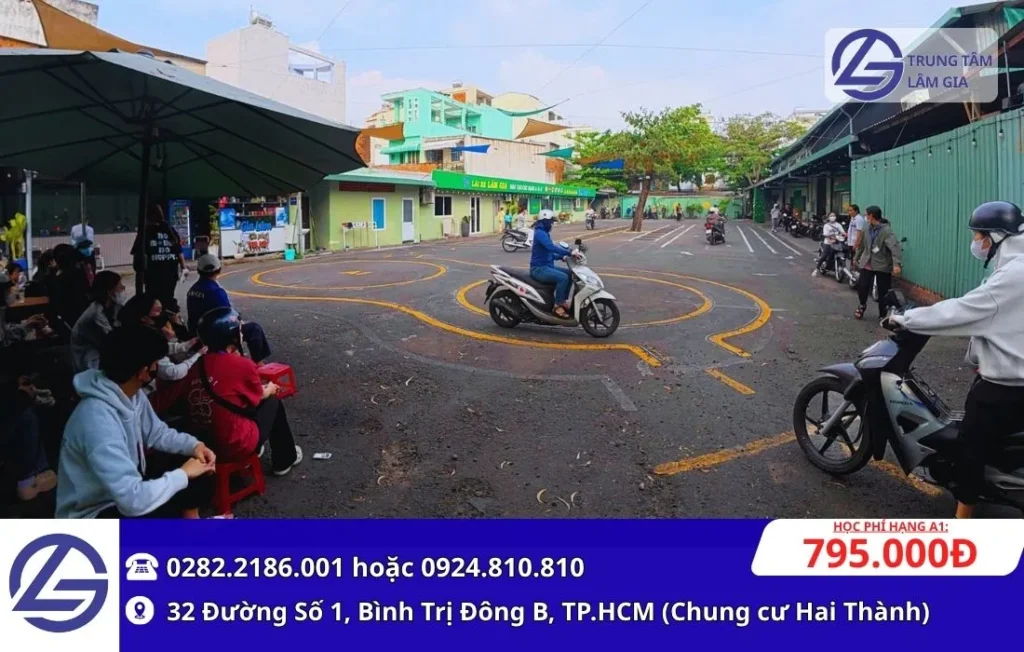 thi bằng lái xe máy hạng a1 tại trung tâm Lâm Gia