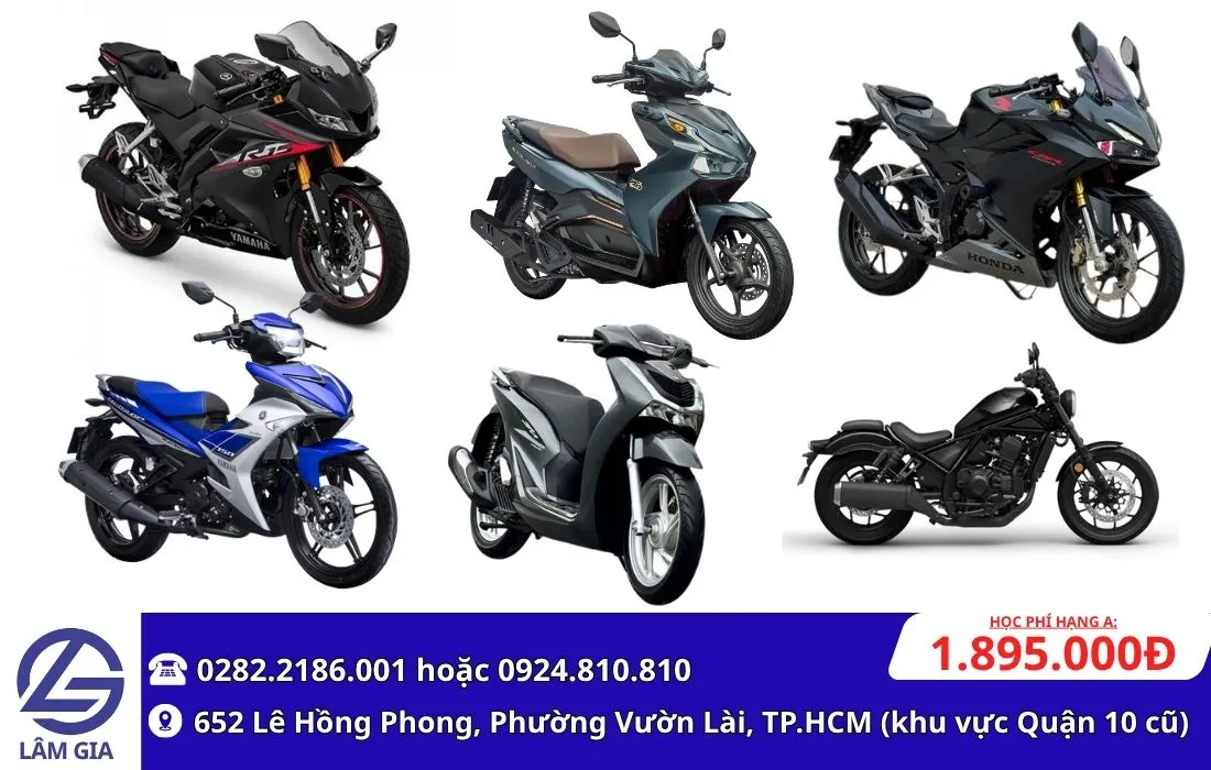 những dòng xe máy trên 125cc phải thi bằng lái xe hạng a