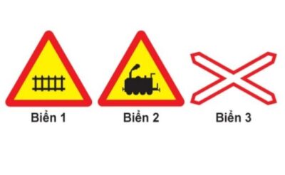 Biển nào báo hiệu đường bộ giao nhau với đường sắt không có rào chắn?