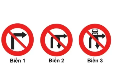 Biển nào cấm các phương tiện rẽ phải?