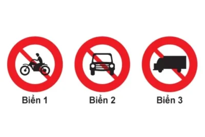 biển nào cấm xe mô tô ba bánh chở hàng đi qua - trung tâm Lâm Gia