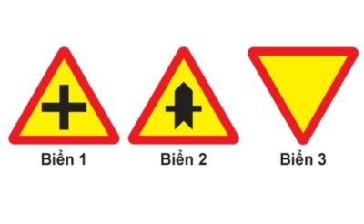 Biển nào báo hiệu "Giao nhau với đường ưu tiên"?