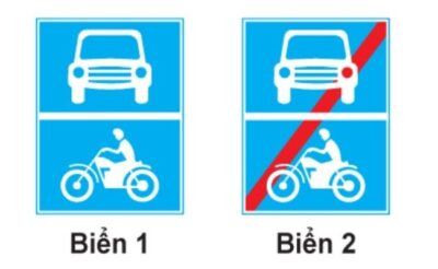 Khi gặp biển nào thì các phương tiện không được đi vào, trừ xe ô tô và xe mô tô?
