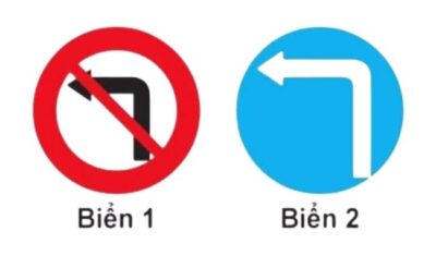 Biển nào xe được phép quay đầu nhưng không được rẽ trái?