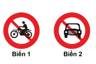 Biển nào dưới đây xe gắn máy được phép đi vào?